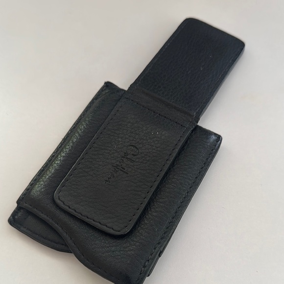 Cole Haan Black Leather Card Case and Money Clip - Picture 3 of 6